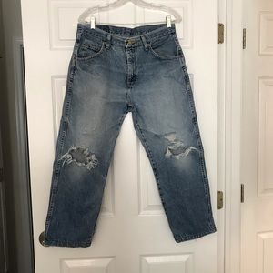 Distressed Vintage Wrangler Jeans.